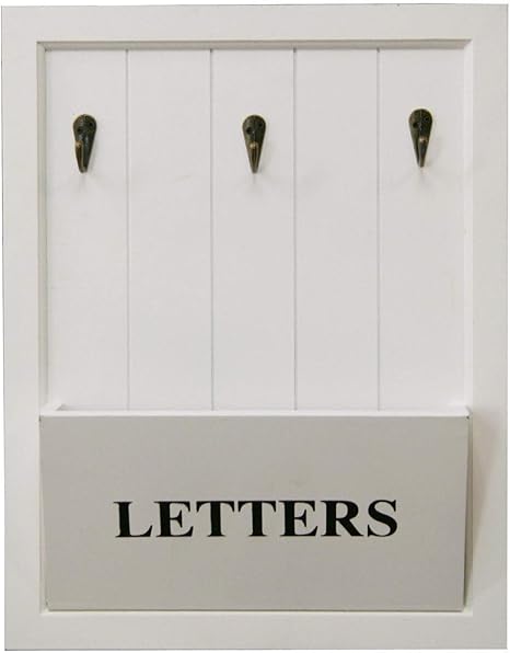 White Letter Rack with Hook Home Decor : Amazon.co.uk: Home & Kitchen