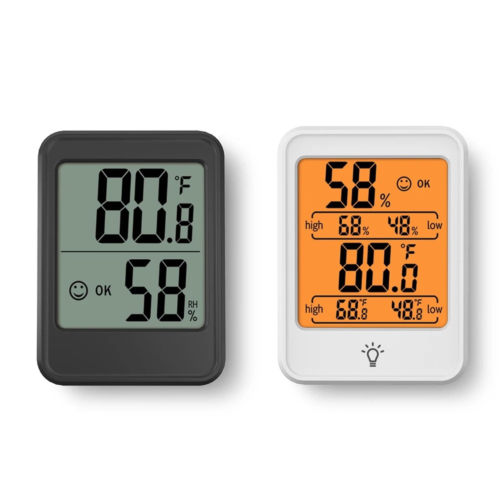 MC40/MC41 Termometro igrometro Digitale for Interni, retroilluminazione, misuratore di Temperatura e umidità, sensore di misurazione, Stazione meteorologica(Red)
