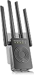 WiFi Booster WiFi Extendeur d'autonomie WiFi Prolonger le signal Internet Booster pour la couverture de la gamme de répéteurs sans fil à domicile jusqu'à 9998 Pieds carrés (Circle noir)