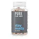 Pure for Men Original Cleanliness Stay Ready Fiber Supplement | Helps Promote Digestive Regularity | Psyllium Husk, Aloe Vera, Chia Seeds, Flaxseeds | Proprietary Formula | 60 Vegan Capsules