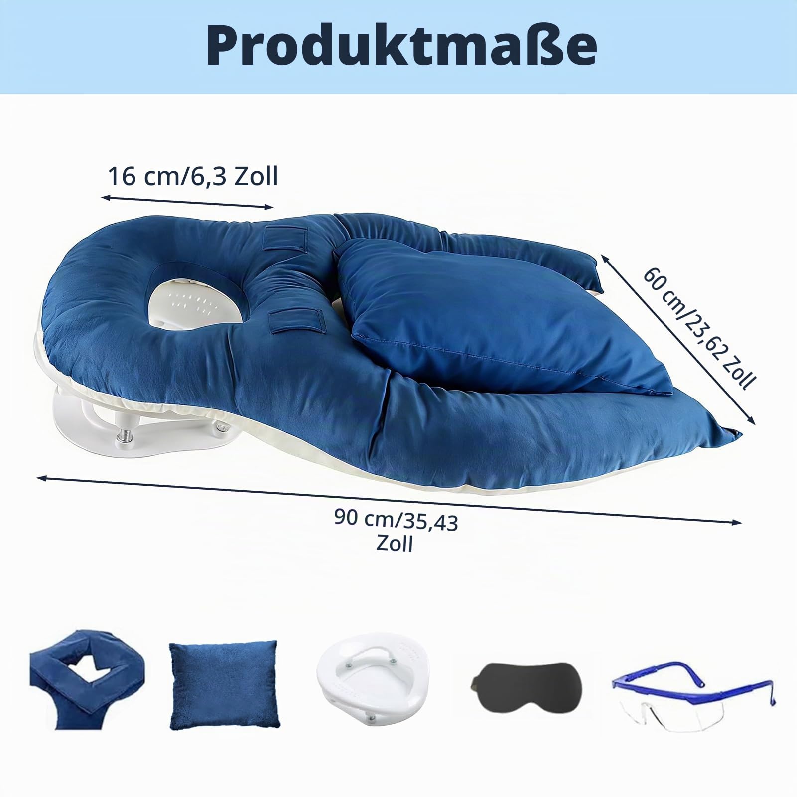 Face Down Pillow Schlafen, Ergonomisches Memory-Schaum-Massagekissen für Bauchschläfer & Augen OP Vitrektomie Erholung, hautfreundlich Massage Kopfstütze