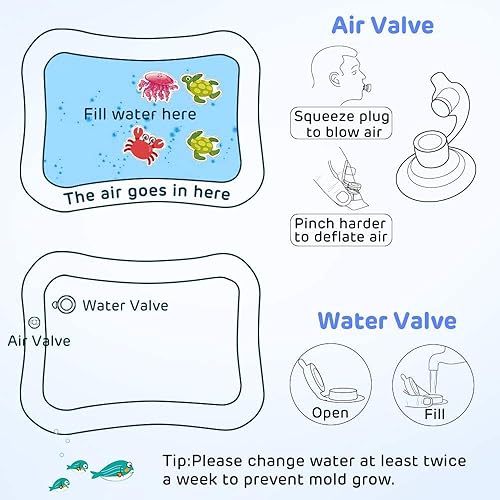 Miniatura 3 de BBear Tapete de agua para bebé, inflable para actividades acuáticas, regalo para niños y niñas de 3 a 12 meses