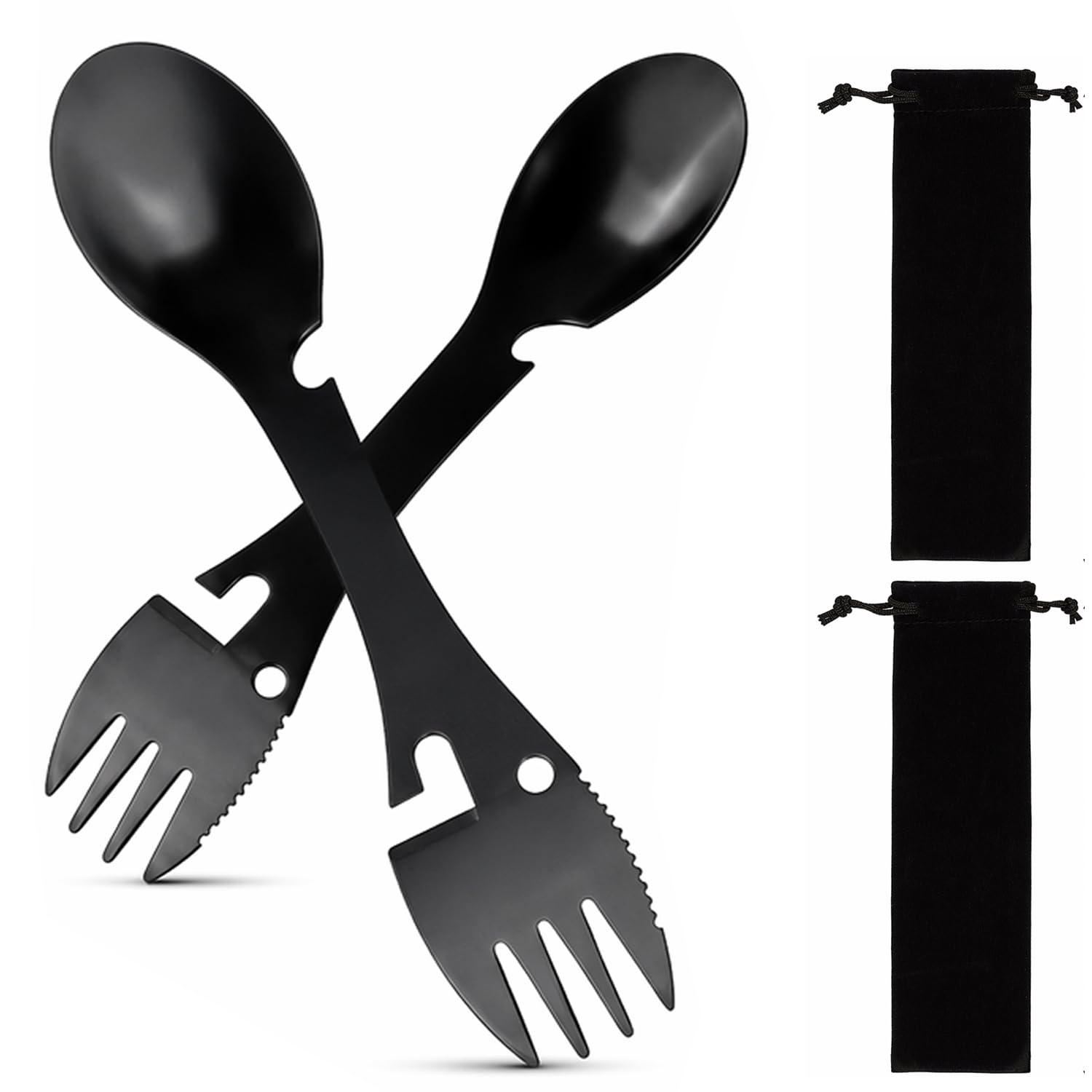 Spork, Travel Cutlery Set for Camping and Picnics, Stainless Steel Sporks, Compact 18x3.5 cm Design, Portable Camping Cutlery for Outdoor Meals and Office Lunches