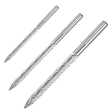 3 Pack Tire Repair Carbide Burr Drill Bit 3 mm 4.5 mm 6 mm Automobile Car Tool Wire Cutter Tire Repair Tools for Tire Patch Plug Kit
