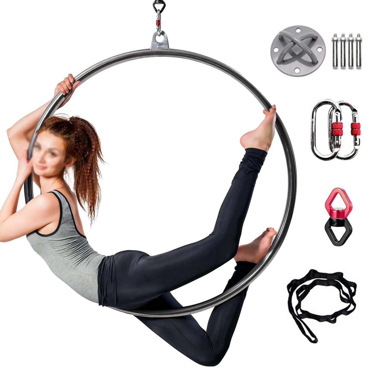 Metal Lyra Hoop for Home Gym, Yoga Aerial Ring Hoop for Gymnastics Fitness, Circus Acrobatics Performance Lyra Ring Set, Aerial Art Rig(Diameter-100cm(39 3/8