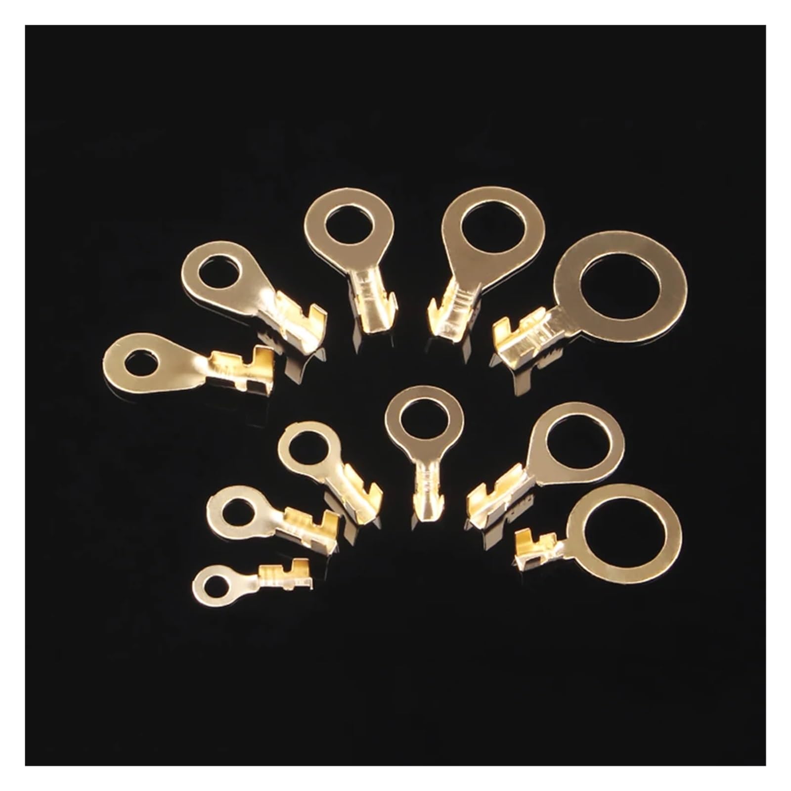 100er-Pack Draht-Crimp-Kupfer-Anschlussklemmenverbinder mit offener Hülse – Nicht isolierte Ringkabelschuh-Crimp-Kabelverbinder(M8)