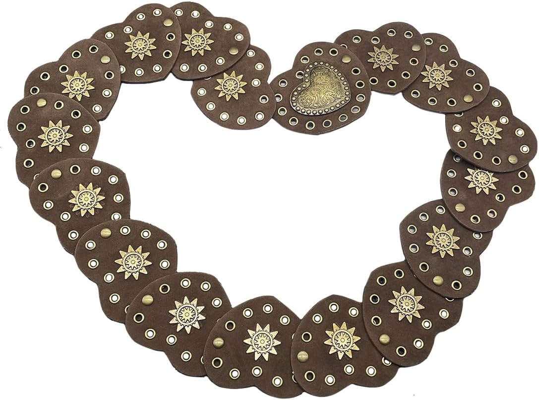 Hollow Wide Belt for Women Boho Leather Metal Buckle Concho Belt Soft Durable Western Cowgirl Waist Belts - Image 6