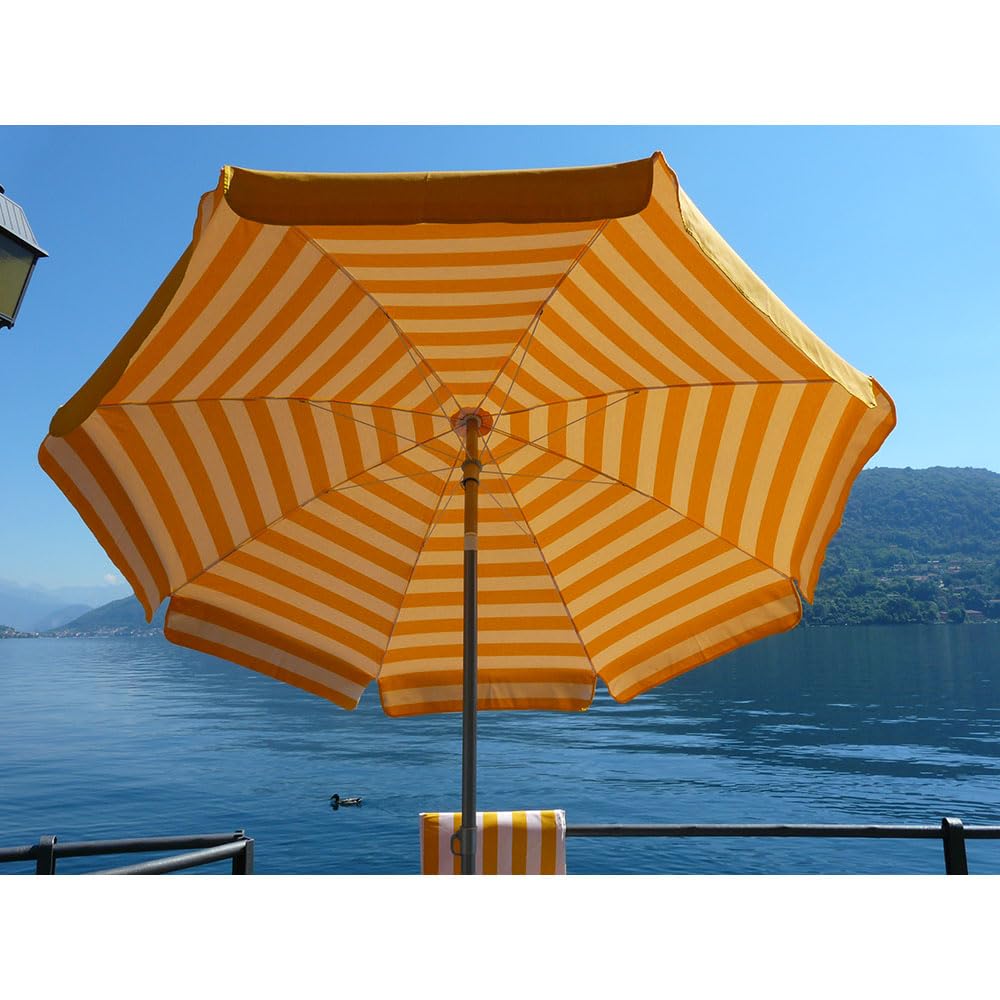 Maffei - Art 181 Venezia Sonnenschirm rund Baumwolle Duplex Ø 200 cm gelb gestreift