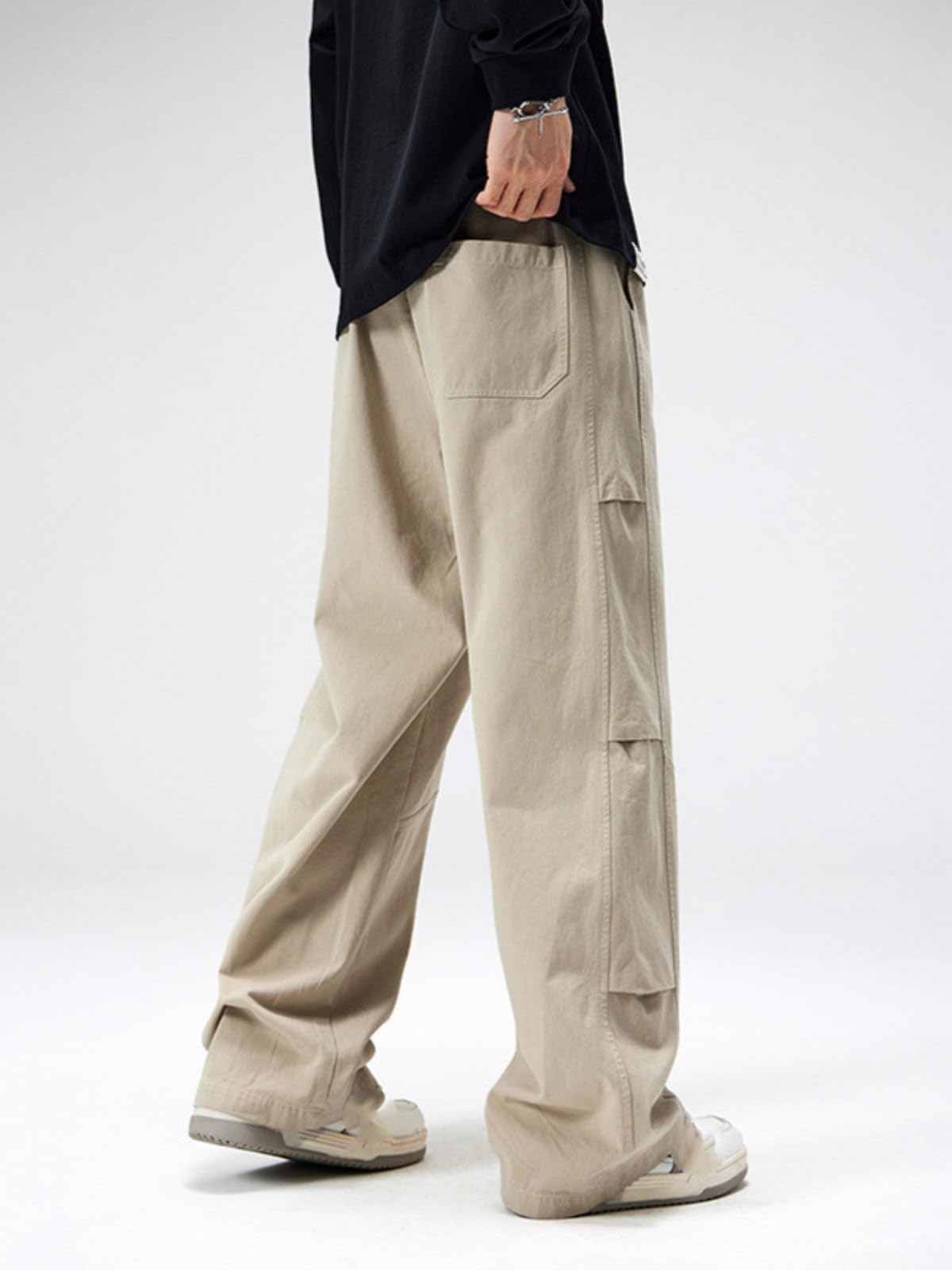 Autunno American Workwear Patchwork Pantaloni Casual per Gli Uomini, retrò Slim Straight Pants