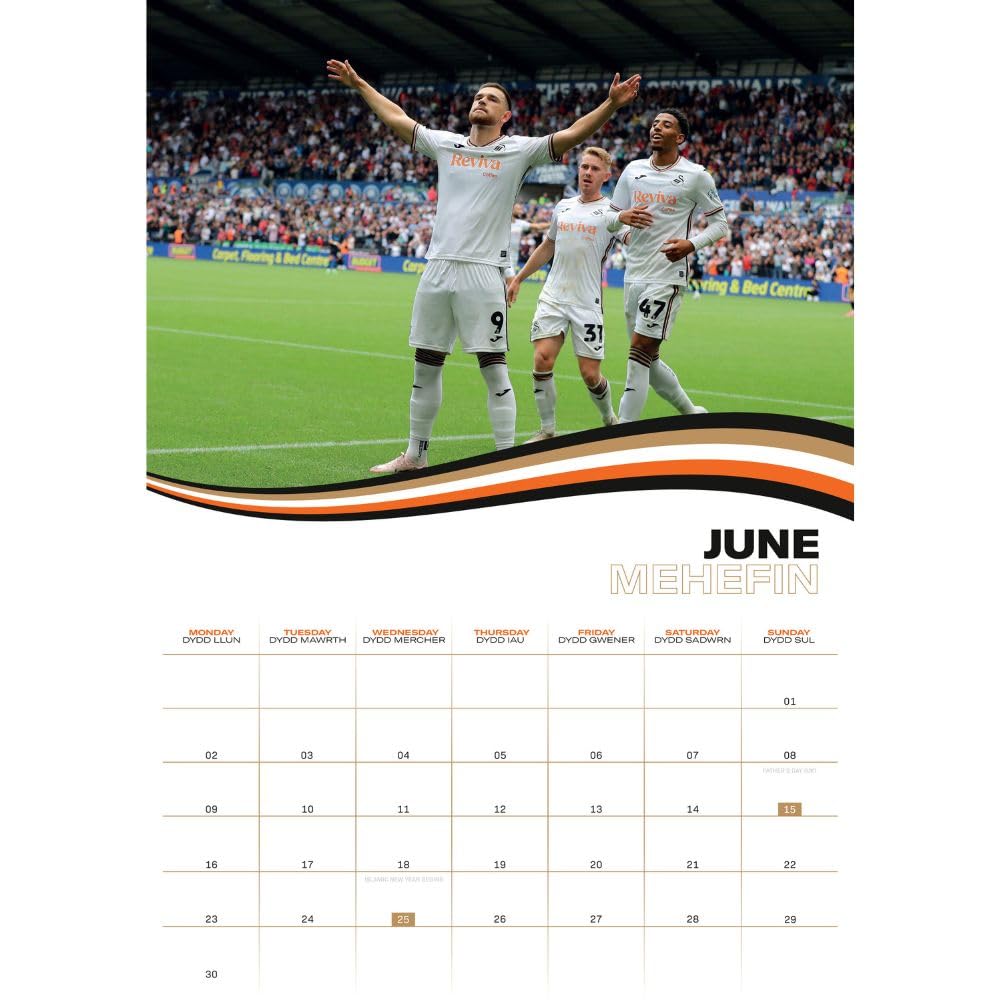 2025 Calendar Swansea City AFC Month to View A3 Football Calendar Official Product - Image 3