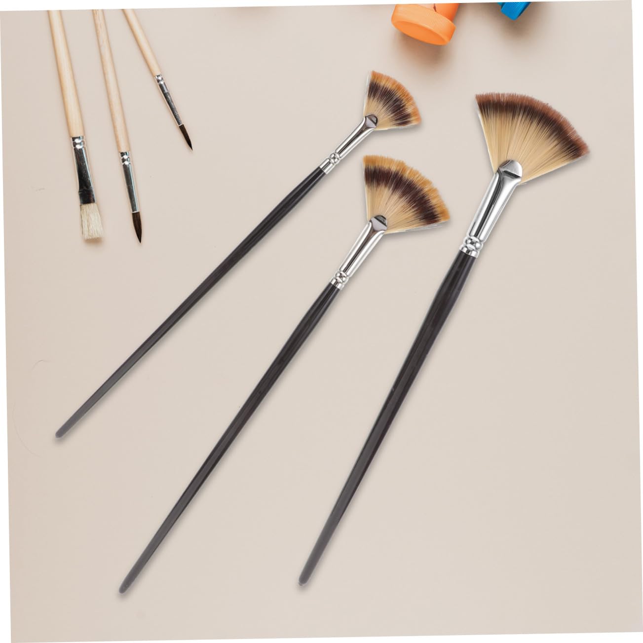 SEWACC 9stücke Teiliges Pinselset Für Künstler Flachpinsel Und Fächerpinsel Holz Für Öl Und Acrylmalerei Für Einsteiger Und Profis Langlebig Und Vielseitig Einsetzbar