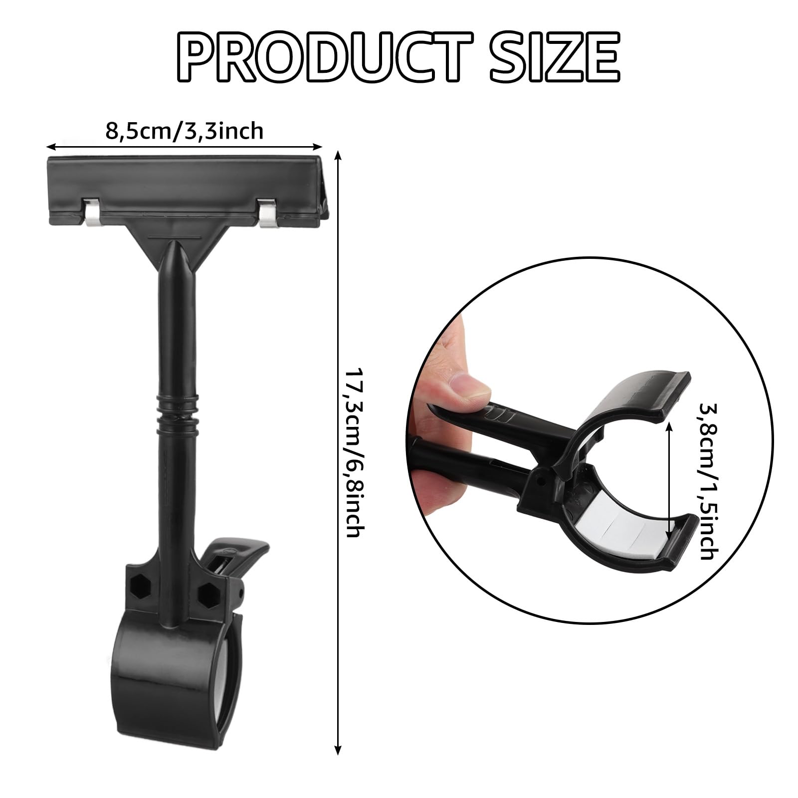 APACALI 20PCS Porte Etiquette Prix Rotatif, Support pour Etiquette Prix, Supports Rotatifs en plastique pour Panneau de Marchandise, Support d'affichage de Prix, Clip Réglable