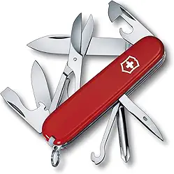 Victorinox Canivete suíço Super Tinker, canivete de bolso suíço de 14 funções com lâmina grande, 2 chaves de fenda e gancho multiuso - vermelho