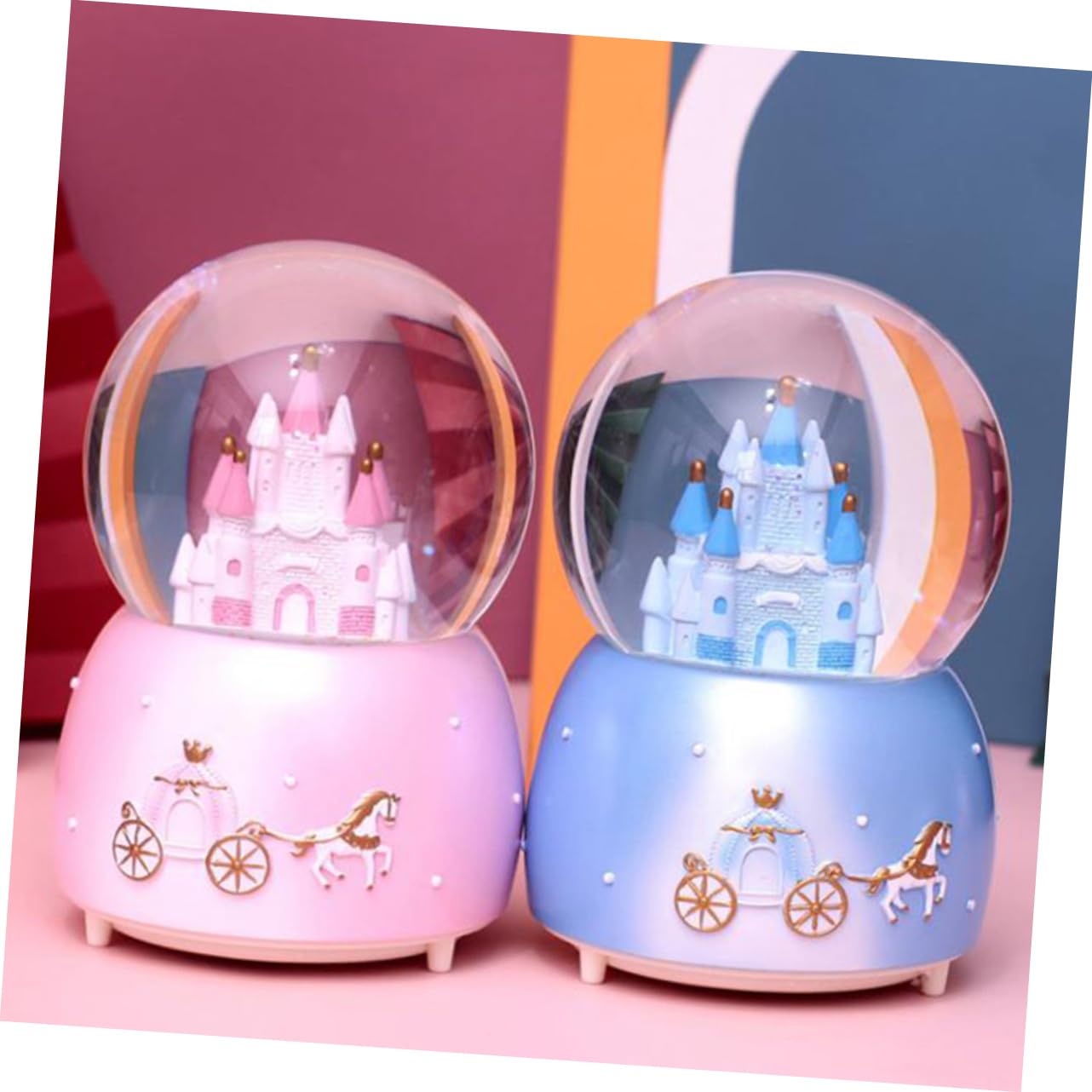 Bola Musical de Cristal Rosa Diseño Creativo y Único, Bola Decorativa para Salón y Dormitorio, Hecha de Resina y Vidrio para Crear Sorpresa y Calidez