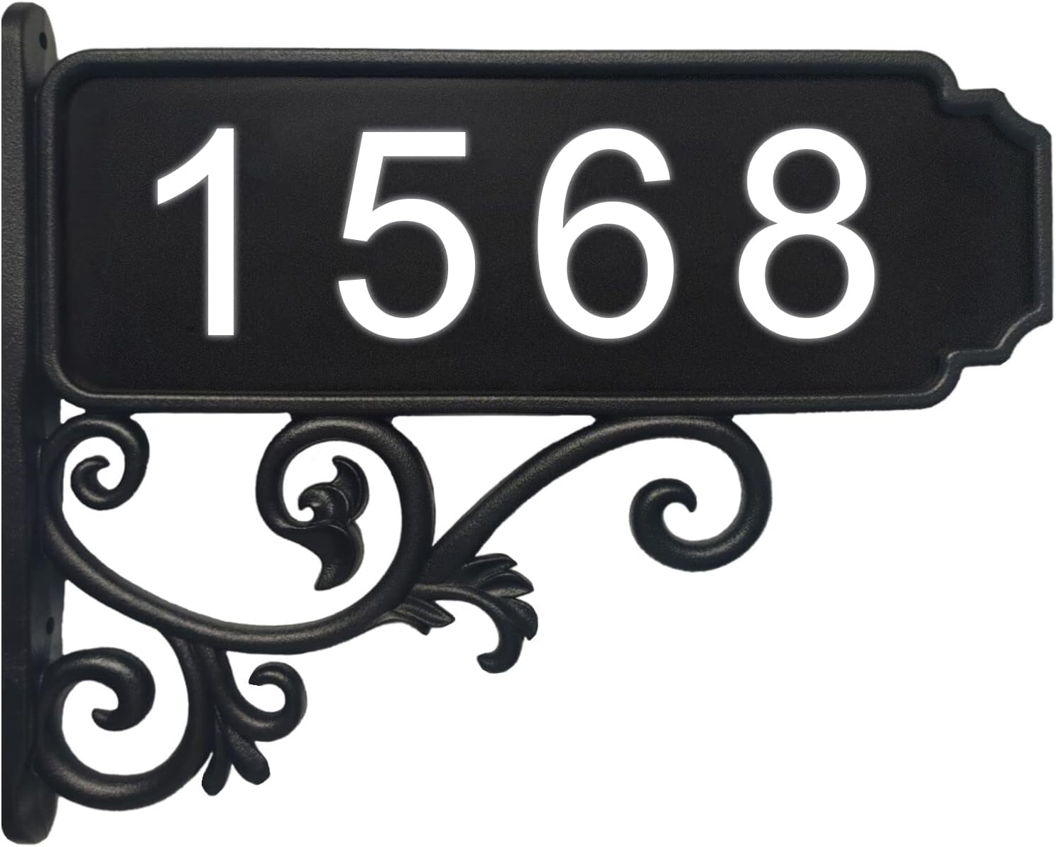 Personalized Double-Sided Reflective Address Sign, Custom Address Plaque for Home, Mailbox, Park, Handcrafted House Number Sign with Screws to Install- Black