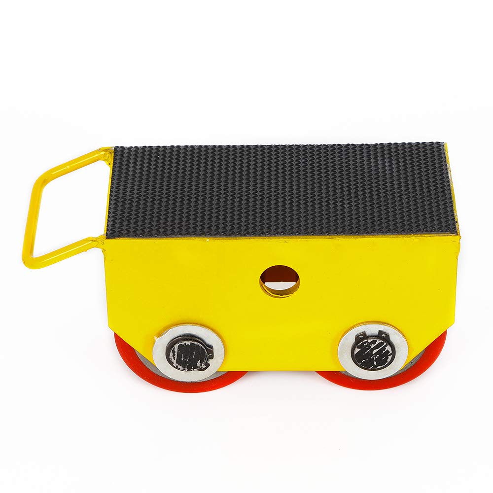 Máquina de mover con 2 rígidos, capacidad de carga de 2,5 t/5511 libras, máquina mover dolly, ayuda de transporte para dispositivos y muebles, muy portátil (amarillo)