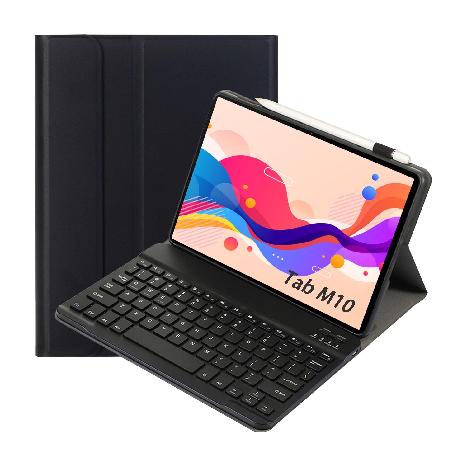 Custodia con Tastiera per Lenovo Tab M10 3ª Generazione da 10,1 Pollici Cover con Tastiera Wireless Magnetica Rimovibile QWERTY per Tab M10 (3ª Generazione), Nero