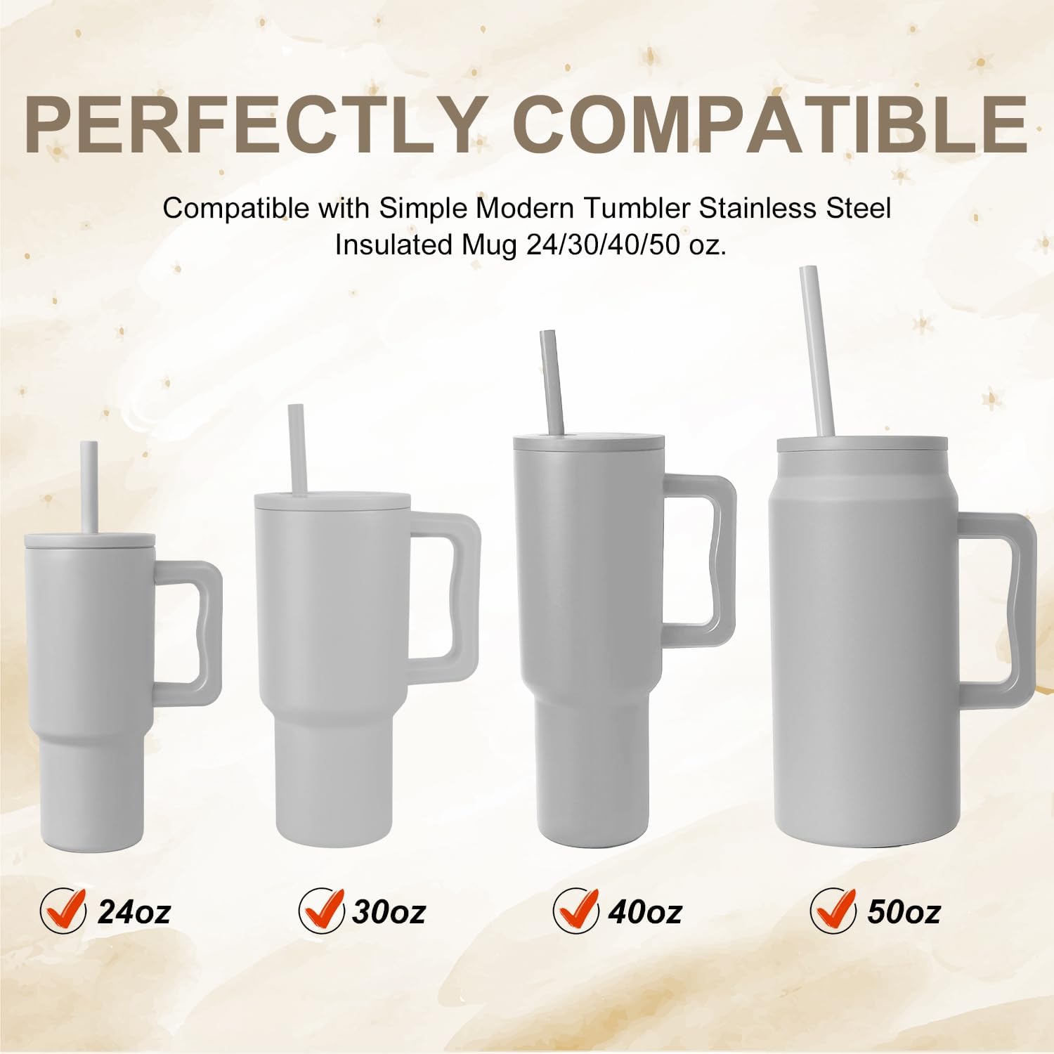 4pcs Replacement Stopper Compatible with Simple Modern Kids 40 oz 30 oz Tumblers with Handle, Silicone Water Bottle Top Accessories Cup Lid Seal Gaskets Travel Mug Replacement Parts (Gray) - Image 4