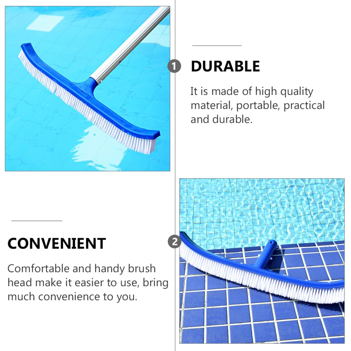 SUPVOX Ensemble De 3 Brosses De Nettoyage pour Piscine Brosses Rondes À Poils Denses pour Le Nettoyage des Piscines Intérieures Et Extérieures