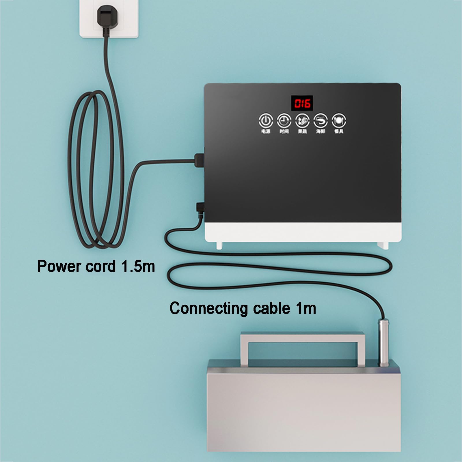 Ultradźwiękowa zmywarka do zlewu, elektryczna maszyna czyszcząca ze sterowaniem dotykowym, wiele trybów czyszczenia, nie wymaga instalacji hydraulicznej do zastawy stołowej, owoców, warzyw