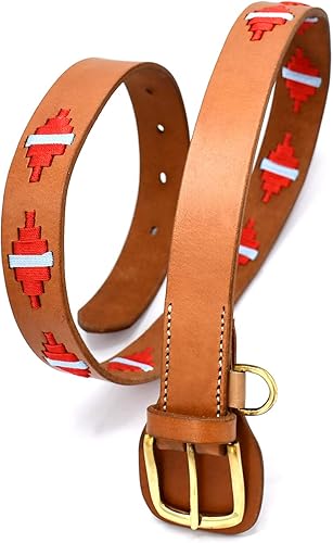 Miniatura 4 de Cinturón Polo Cuero cosido a mano Cinturón marrón 38" BLT-01, Marrón