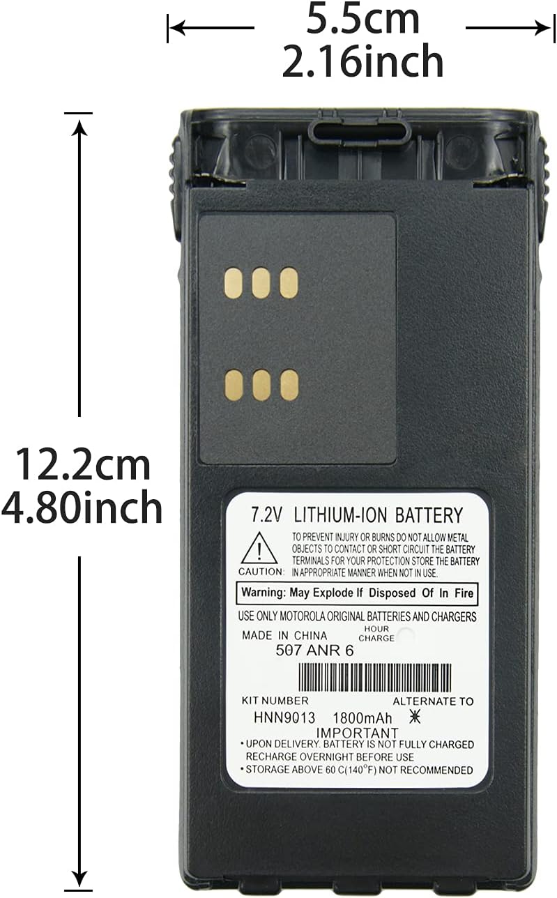 10 Pack HNN9013 Li-ion Replacement Battery Compatible with HT750 HT1250 GP320 GP328 GP338 MTX850 PRO5150 Two Way Radio Battery with Belt Clip