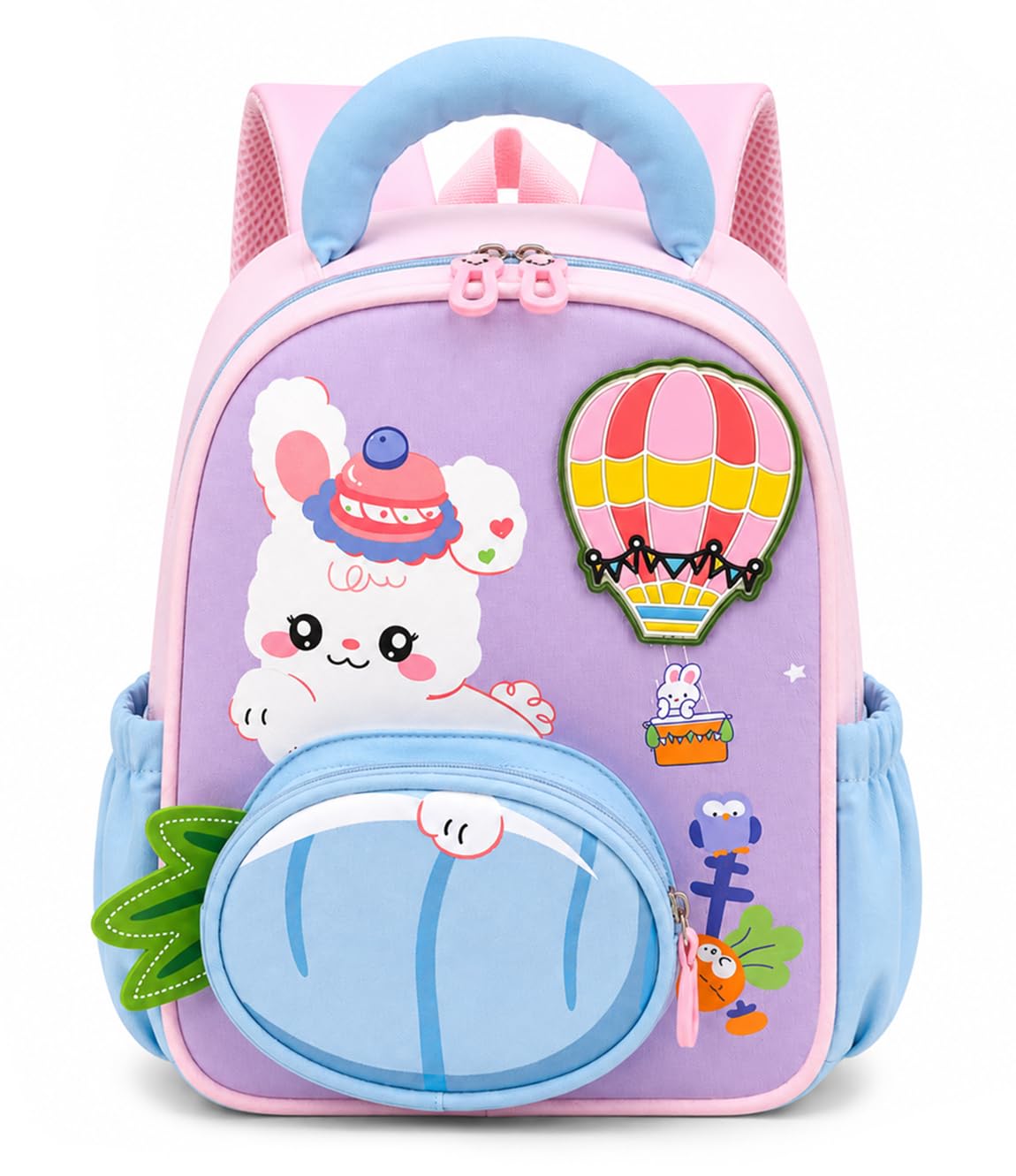 Bunny in Hot Air Balloon School Bag Backpack for Girls-image-5