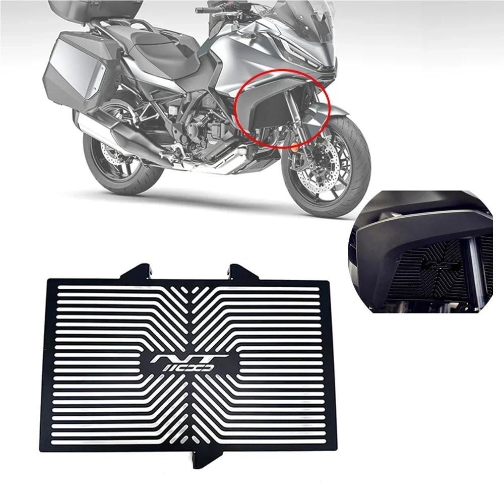 Kühlerabdeckung Motorrad Für H&ONDA NT1100 NT 1100 2021 2022 2023 Motorrad Kühler Schutz Schild Wasser Tank Schutz(Black 2)