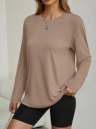 AUTOMET Women's Oversized Long Sleeve Shirts Casual Tops