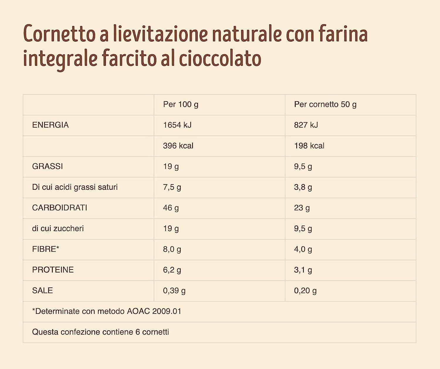 12 croissants de chocolate Misura Cornetti Fibrextra Cioccolato, 100% harina integral de 300 g + Polpa italiana Gourmet 400 g