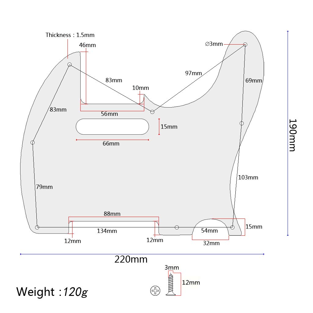 Alnicov Pickguard gitarowy, 8-otworowy tele metalowy pickguard gitarowy aluminiowa płyta do skrobania do USA/meksykańskiego Fender Telecaster Tele TL styl gitara brąz