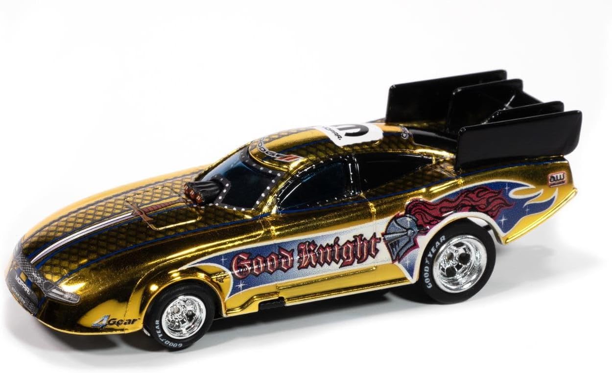 SC421-2GLD Auto World 4Gear 2022 Dodge Charger Good Knight FC HO Scale Slot Car