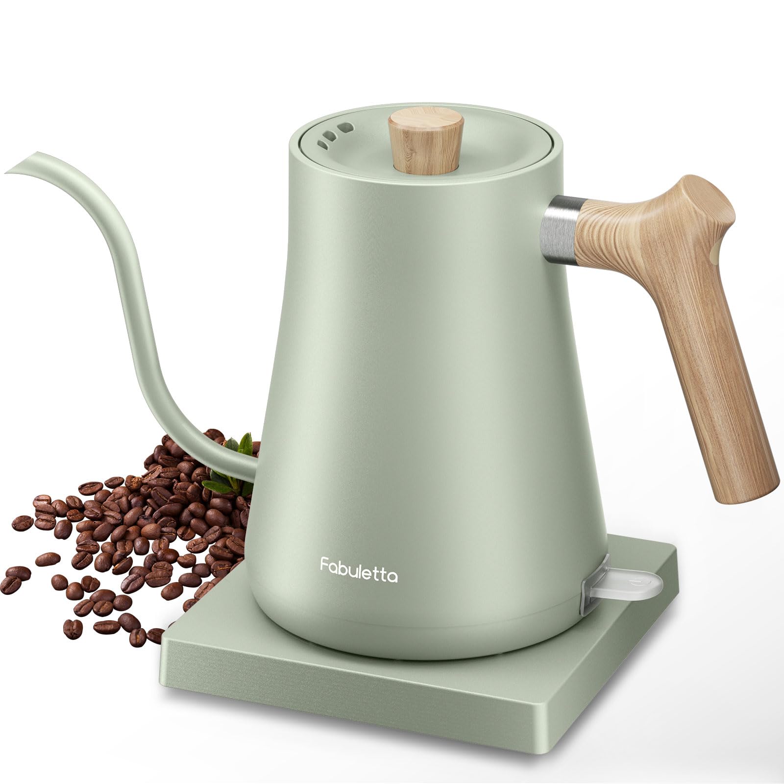 Fabuletta Gooseneck Electric Water Kettle, 3 Minutes Quick Heating, 1200W Pour Over Kettle for Coffee & Tea, Precise Water Flow Control Hot Water Boiler, 100% Stainless Steel Kettle Water Boiler,1L