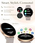 Smart Watch pour les femmes hommes, Smartwatch pour iPhone & Android Bluetooth (Réponse / Appel), Fitness Tracker veille de sommeil avec 110 Modes sportifs IP68 Imperméable (Caramel Gold)