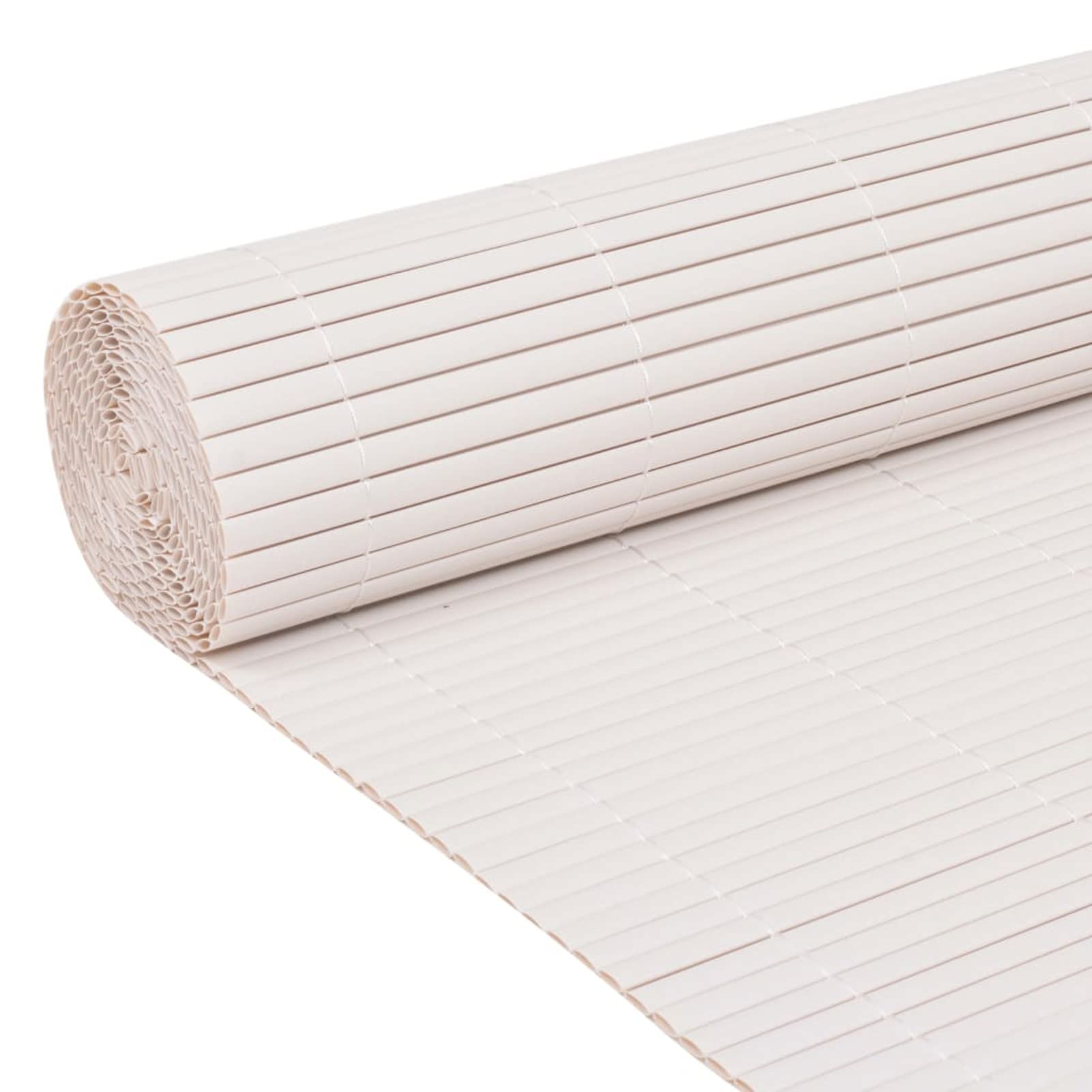 Valla de jardín de doble cara, 90 x 500 cm, color blanco - Cañizo para valla de balcón