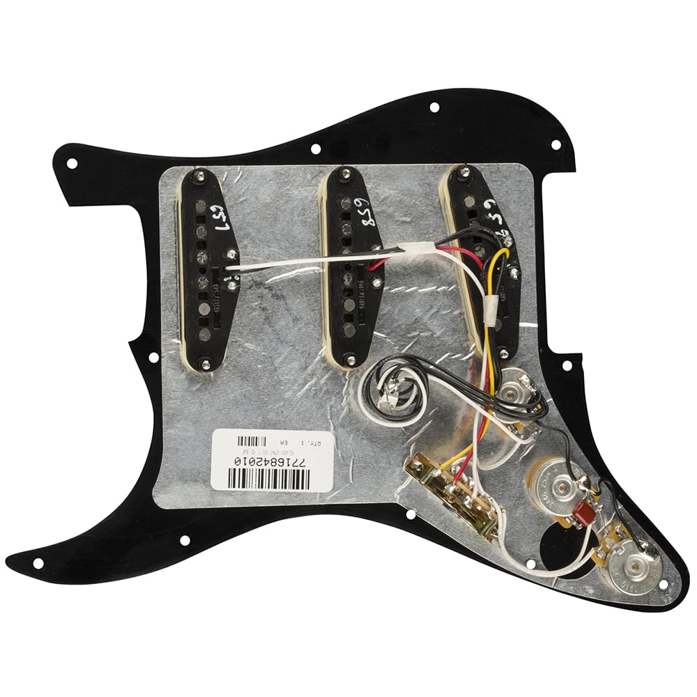 Amazon.com: Fender Pre-Wired Strat® Pickguard, Tex-Mex SSS, Black
