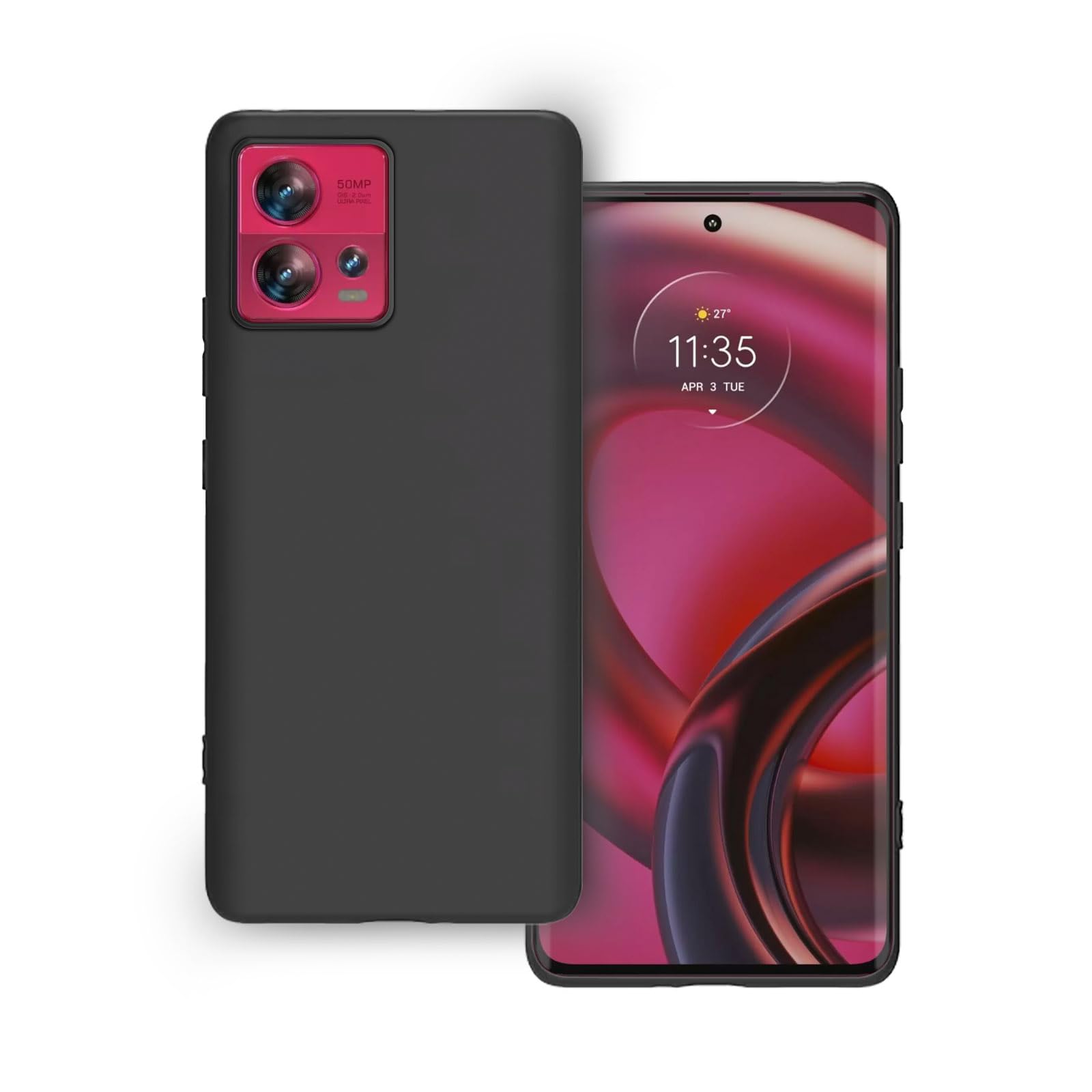 Amazon Brand - Solimo Protection Matte Finished Back Cover Case for Motorola Edge 30 Fusion 5G | Rubberized TPU | Slim Thin Soft Matte Flexible Matte Touch Shockproof - Matte Black (B0CBQ81QWL) Amazon Price History, Amazon Price Tracker