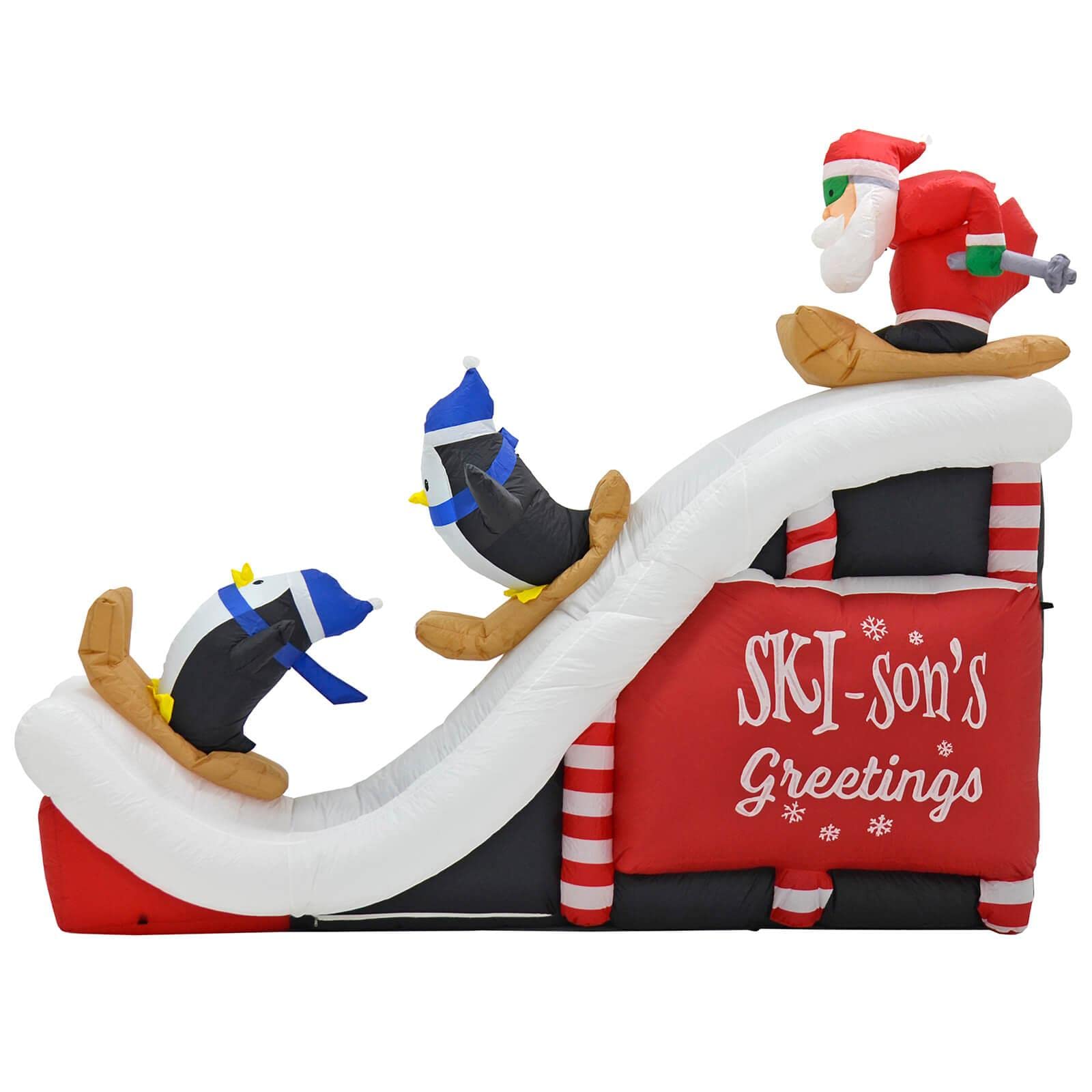 Mr Crimbo 7ft x 9ft Inflatable Santa Ski Jump