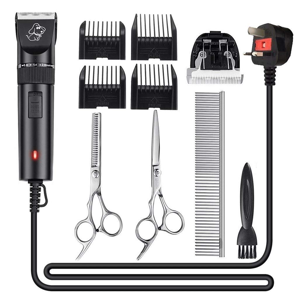 LBBL Dog Grooming Clippers, Electric Pet Trimmer 10 Kit Dog Clippers Corded 5-speed Rotation Low Noise USB Rechargeable 12 V Motor Pet Hair Shaver Cat Shaver
