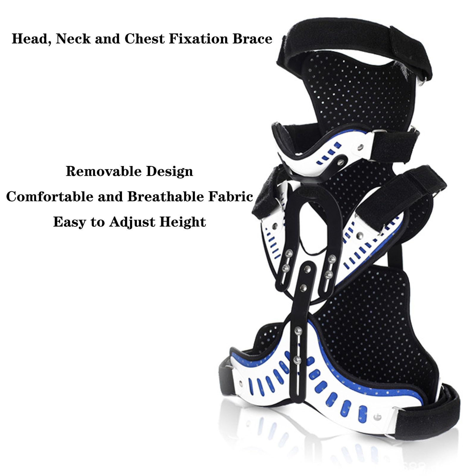 SFKLYU Ortesis Cervical Torácica Halo Brace Ortesis Cervical Torácica Ajustable Cabeza Cuello Pecho Brazalete Fijo para Soporte Fracturas, Brazalete Rehabilitación Cervical