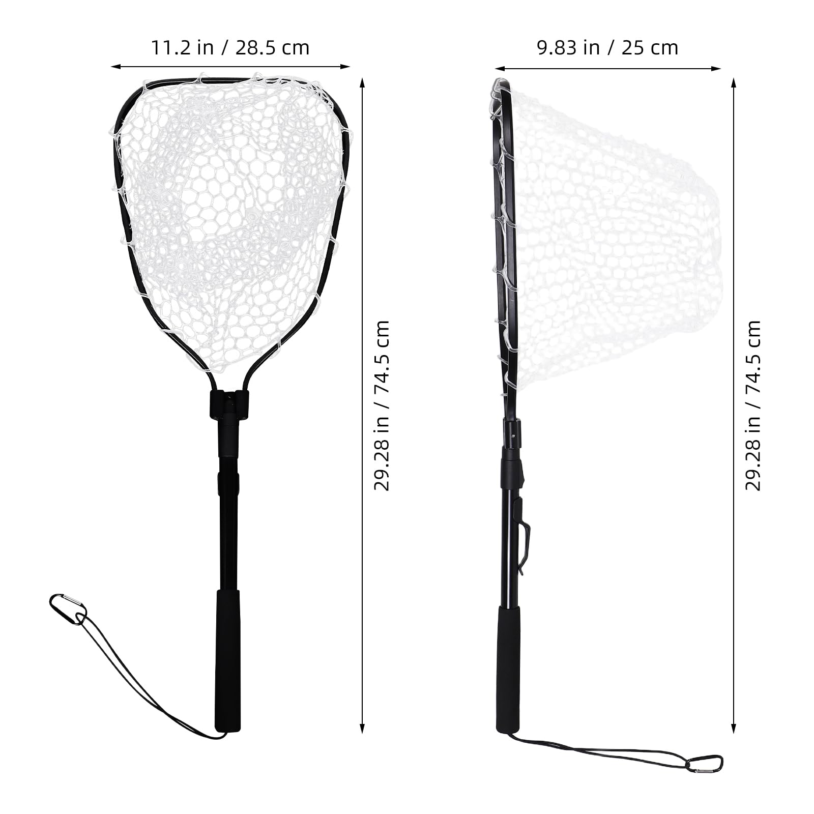 Red de Pesca Plegable con Malla de Silicona Ligera y Resistente para Pesca en Agua No Salada y Salada Adecuada para Camping