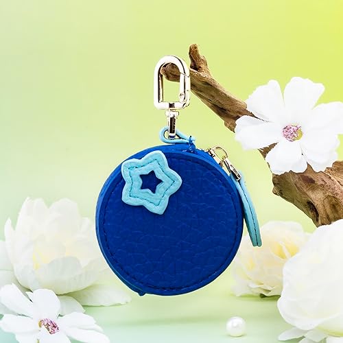 Miniatura 3 de Bonito llavero Y2k de piel de arándanos con cremallera, para mujeres y niñas, accesorios estéticos, monedero, llavero de fruta azul