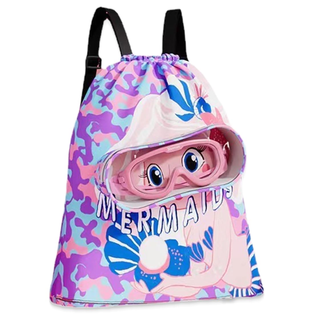 Zaino con Coulisse per Sirena - Sacca Piscina Bambino - Borsone Piscina Bambina - Borsa da Palestra Sportiva per Ragazze e Bambini Borsa per la Spesa da Spiaggia Impermeabile