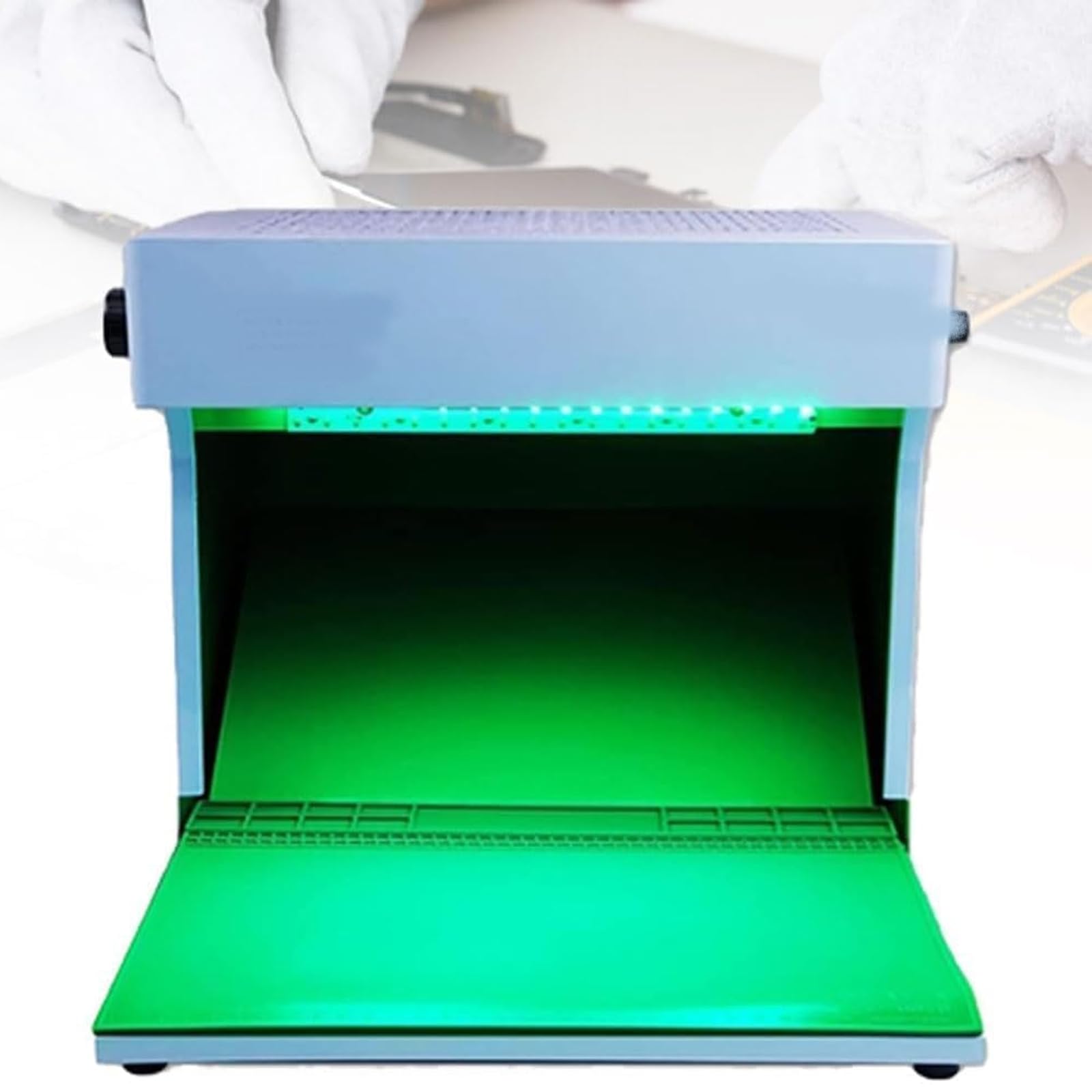 Mini Mesa De Trabajo para Sala Limpia, Cabina De Limpieza con Flujo Laminar Vertical Y 2 Ventiladores, Brillo Y Velocidad del Viento Ajustables, para Talleres De Reparación.