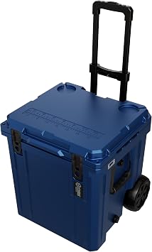 Cubix Outdoors QuadraX 46QT Wheeled Rotomolded Portable Hard Cooler for Camping, Fishing, Beach | Heavy Duty Insulated Ice Chest with Wheels and Handle | Cold Retention 5 Days