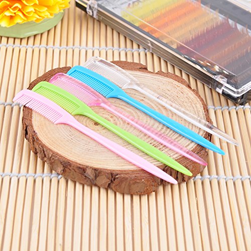 FUZHAN 10本セット まつげ&眉ブラシ 使い捨てラッシュコーム&ブロウグルーミングブラシ(マルチカラー対応) - まつげエクステ・メイク・セルフケア用のソフトで精密なグルーミングツール (トウメイ)