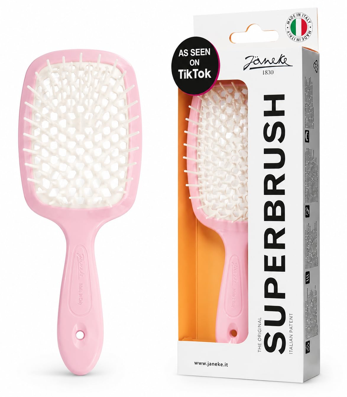 Janeke Sp 226 Pastel Pink Hair Brush 80g Unisex Hairbrush-image-35