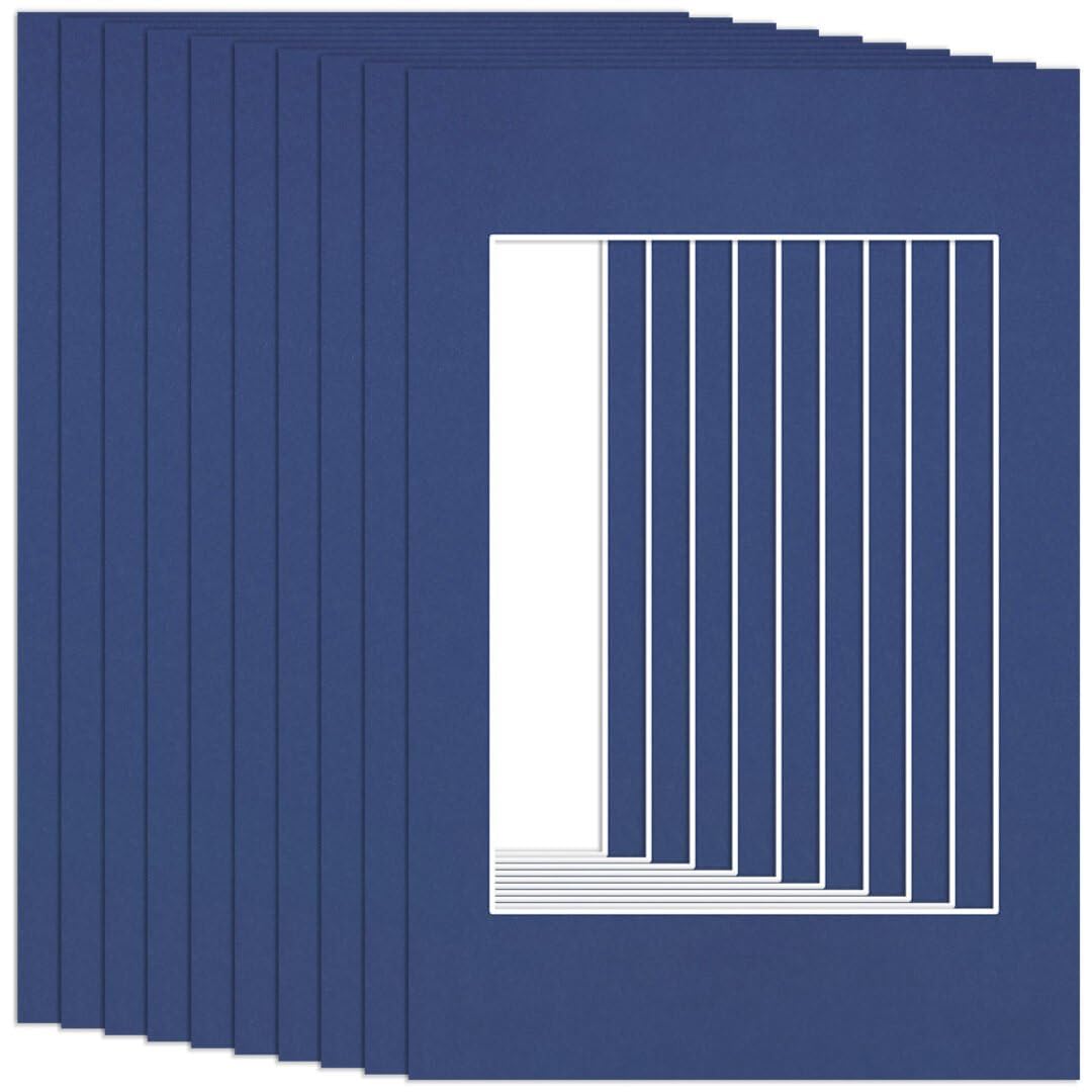 Procut Global 6x4" Blue Picture Mounts to Fit 4x3" Aperture - Precision Cut Cardboard Photo Mount - Ideal for Frames, Prints, Artwork & Certificates - Sizes & Colours Available - 10 Pack — image 1