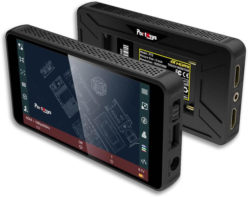 Portkeys PT6 5.2″ 600nit 4K HDMI Wide Color Gamut Touchscreen Monitor with Wide Color Gamut |New Peaking |LUT |Video Assist |Luma |RGB Waveform for DSLR