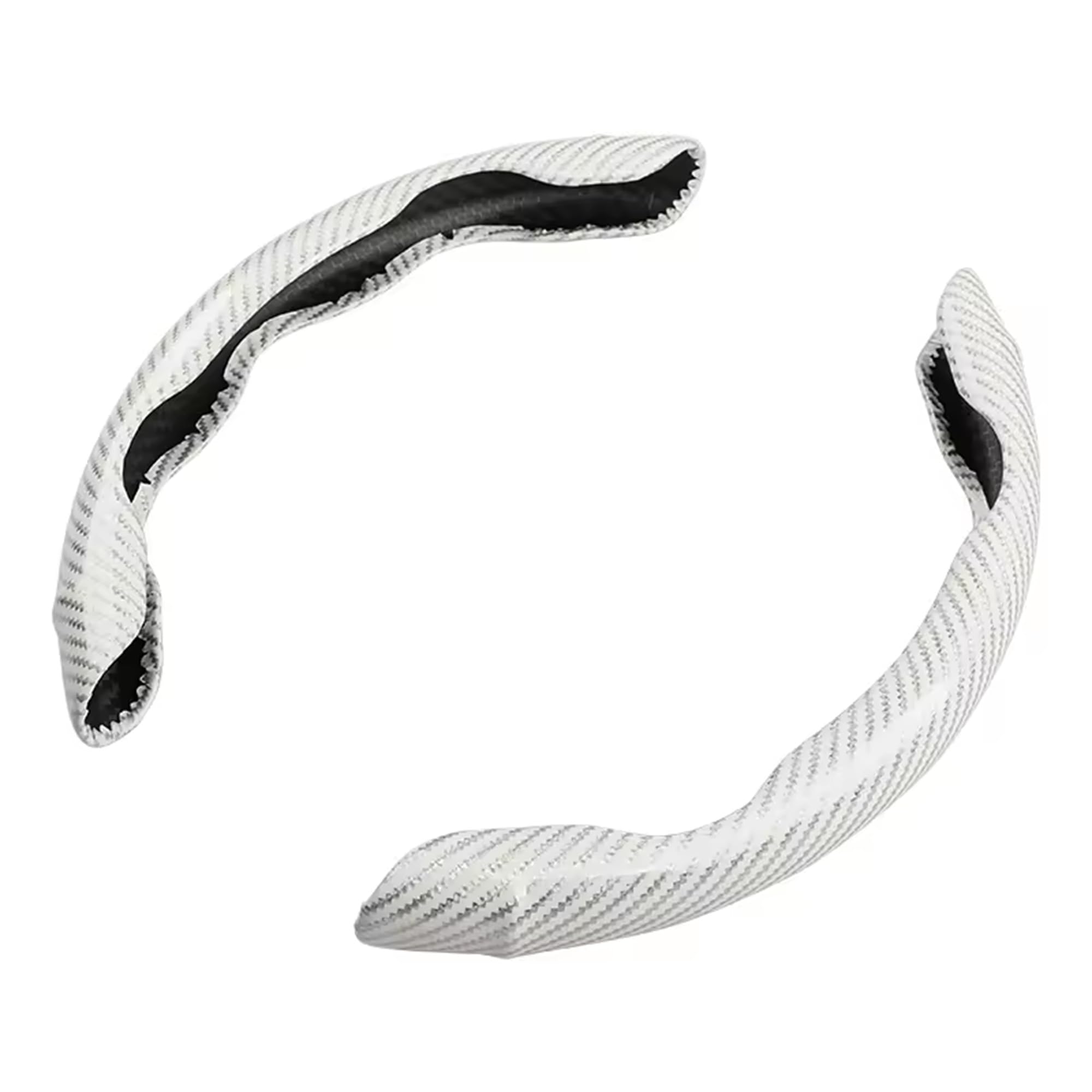 AUGEN Carbon Fiber Texture Steering Wheel Cover – Anti-Slip, Sweatproof & Heat Resistant Car Steering Grip | Universal Fit for 38cm Wheels | Premium ABS Finish for Men & Women (White)-image-2
